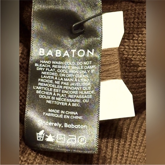 Aritzia Babaton Guell Sweater Merino Wool Turtleneck Pinecone Brown Cocoa Small - Picture 12 of 13